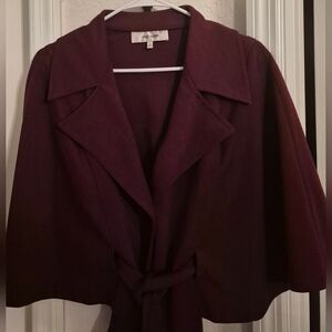 Jones New York Women's Rich Burgundy Open-Front Belted Jacket! Stunning!